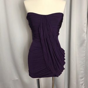Royal Purple body con tube strapless dress
